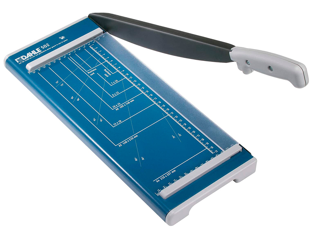 CISAILLE DAHLE 502 FORMAT A4 CAPACITÉ COUPE 8F PRESSION MANUELLE LAME ACIER LONGUEUR COUPE 320MM 420X175X60MM