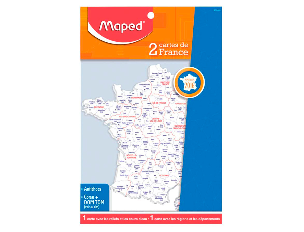 CARTE GÉOGRAPHIQUE MAPED ÉCOLIER HAUTEUR 18CM