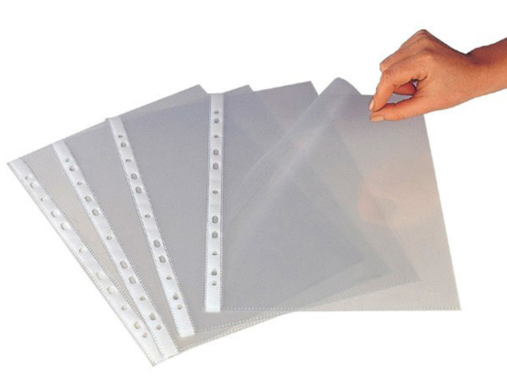 POCHETTE Q-CONNECT POLYPROPYLÈNE GRAINÉ 5/100E ECO PERFORÉE ANTISTATIQUE A4 210X297MM SACHET 10 UNITÉS