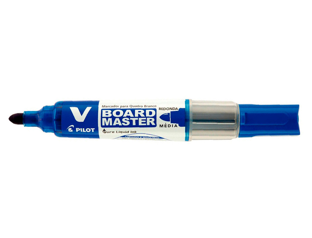 MARQUEUR PILOT V BOARD MASTER RECHARGEABLE POINTE OGIVE TRAC 2MM ENCRE LIQUIDE BASE ALCOOL COULEUR VIVE BLEU