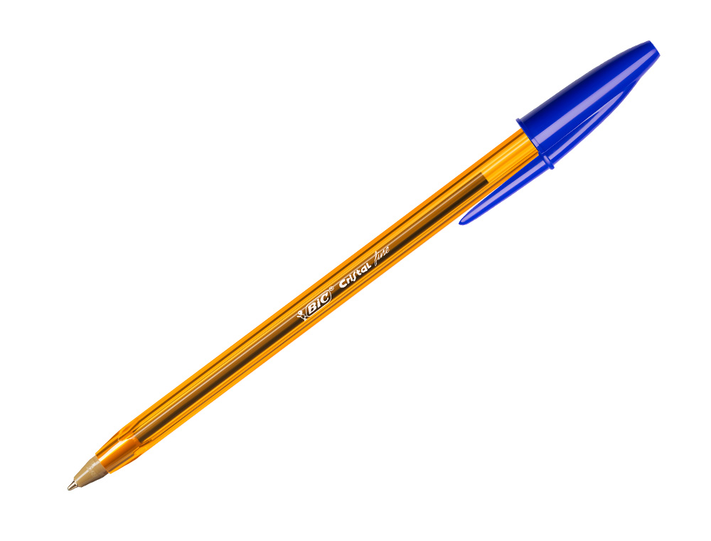 STYLO-BILLE BIC CRISTAL ÉCRITURE FINE 0.4MM ENCRE CLASSIQUE BILLE INDÉFORMABLE CAPUCHON COULEUR ENCRE BLEU