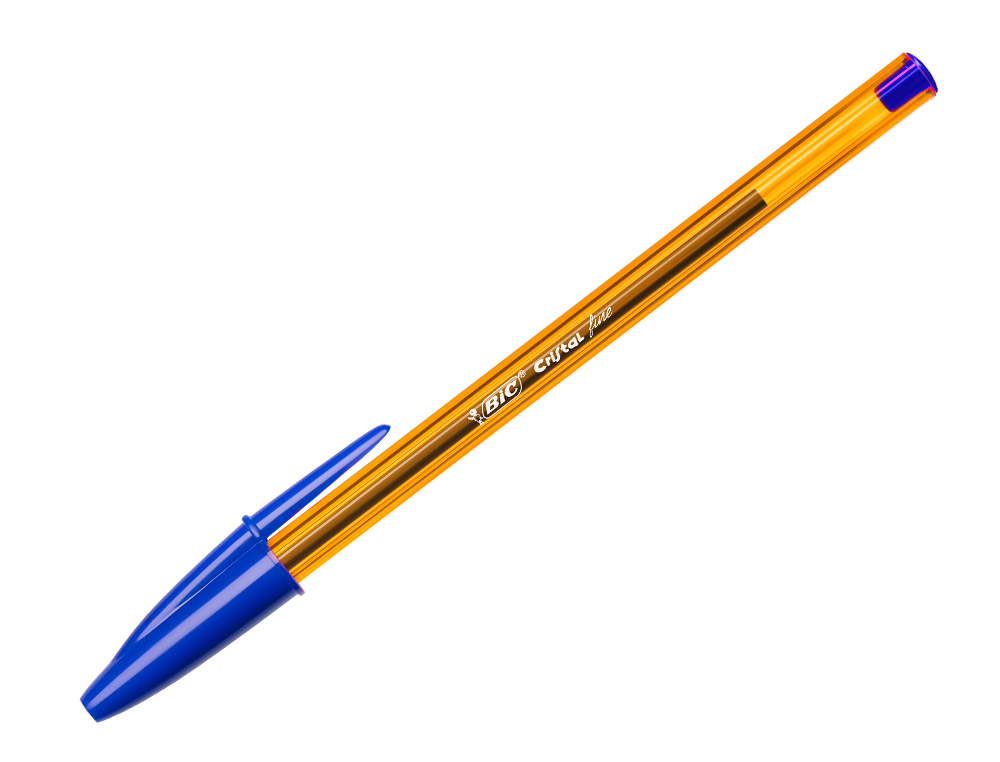 STYLO-BILLE BIC CRISTAL ÉCRITURE FINE 0.4MM ENCRE CLASSIQUE BILLE INDÉFORMABLE CAPUCHON COULEUR ENCRE BLEU