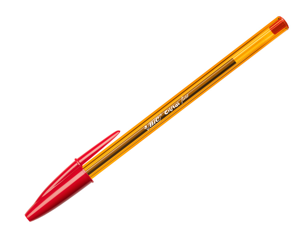 STYLO-BILLE BIC CRISTAL ÉCRITURE FINE 0.4MM ENCRE CLASSIQUE BILLE INDÉFORMABLE CAPUCHON COULEUR ENCRE ROUGE