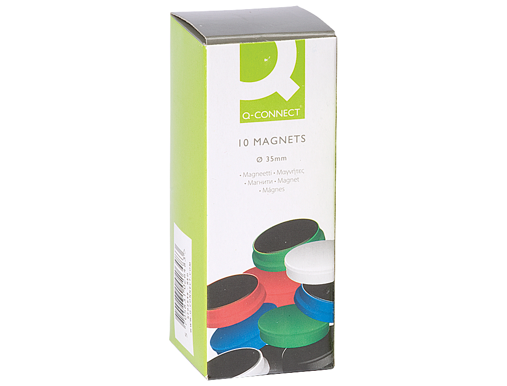 AIMANT Q-CONNECT DIAMTRE 35MM AFFICHAGE SIGNALISATION TOUTES SURFACES MTALLIQUES COLORIS ASSORTIS BOTE 10 UNITS