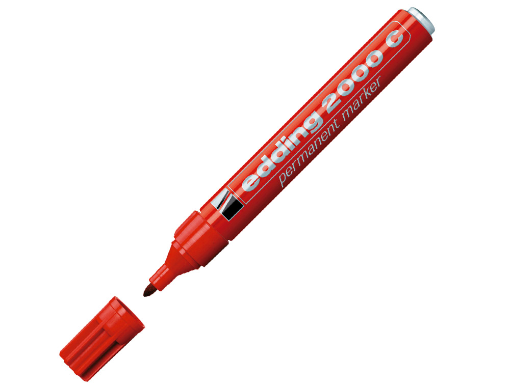 MARQUEUR EDDING PERMANENT E2000C POINTE OGIVE TRAC 1.5/3MM CORPS ALUMINIUM COULEURS ASSORTIES POCHETTE 4 UNITS