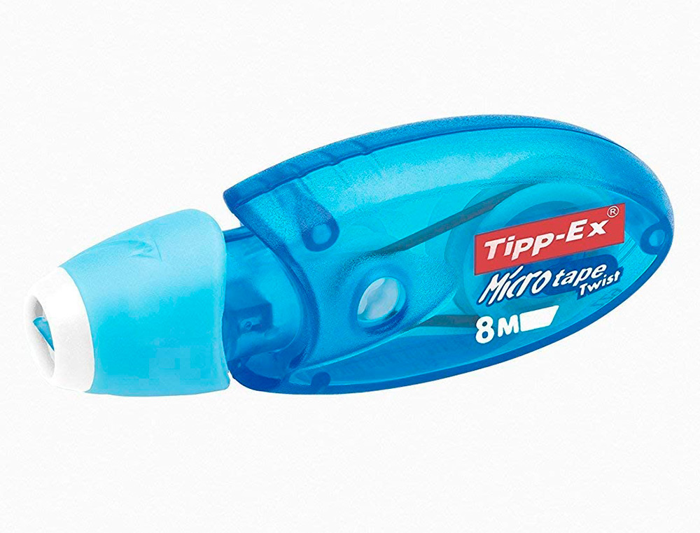 CORRECTEUR TIPP-EX MICRO TAPE TWIST DÉVIDOIR MINI RUBAN POLYESTER 5MMX8M CAPUCHON FORME ERGONOMIQUE