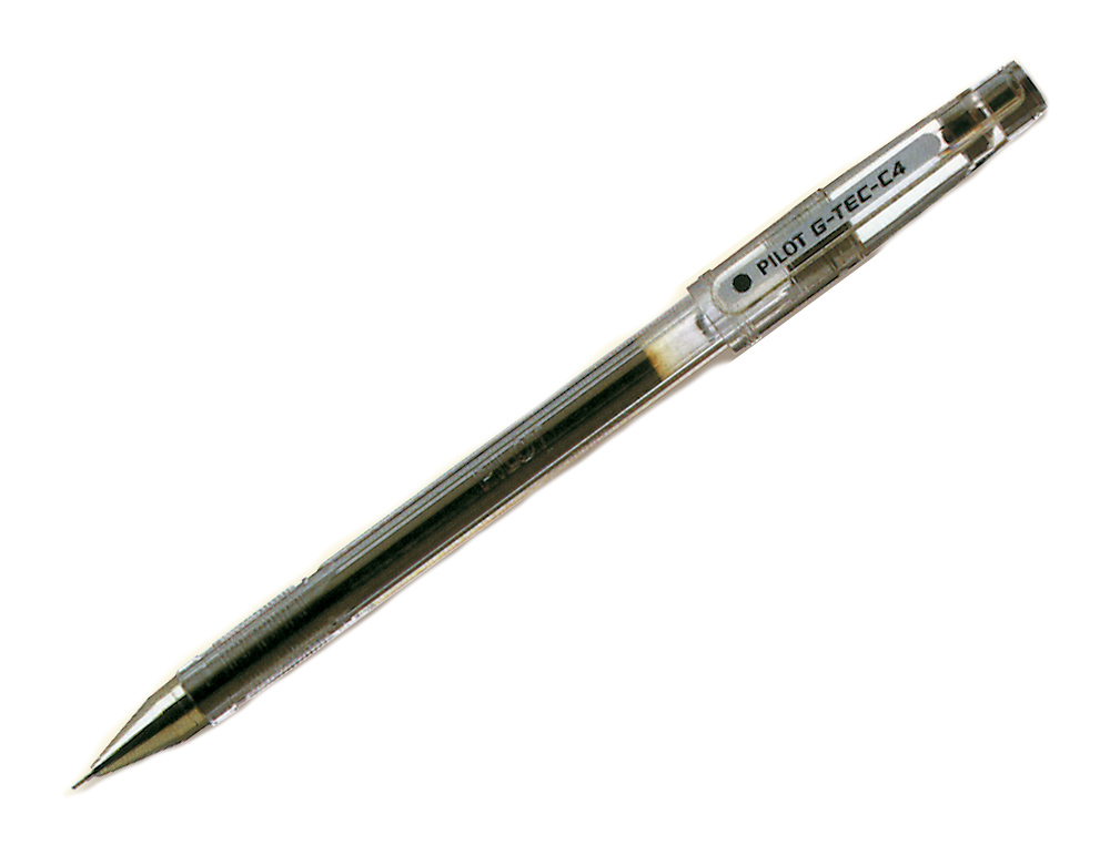 STYLO-BILLE PILOT G-TEC-C4 POINTE HI-TEC ÉCRITURE EXTRA FINE 0.2MM ENCRE GEL CORPS TRANSLUCIDE NOIR