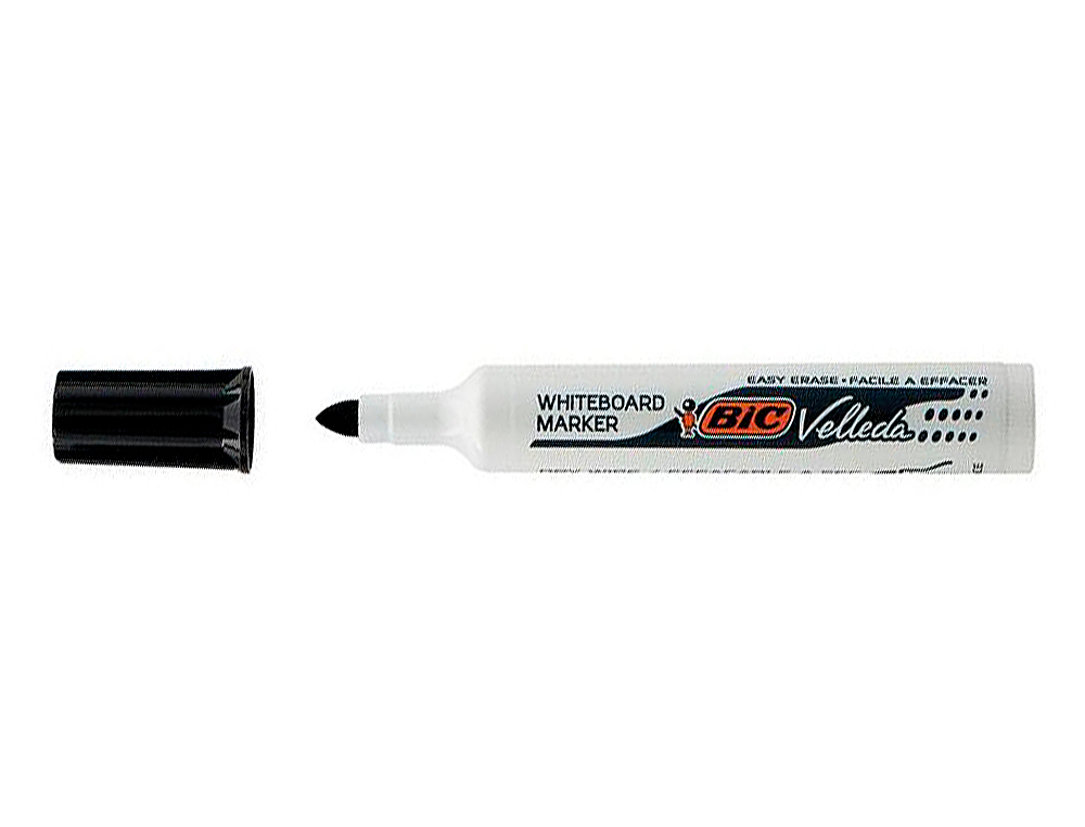 MARQUEUR BIC VELLEDA 1791 EFFAABLE POINTE BISEAUTE TRAC 2/5MM CORPS PLASTIQUE ENCRE CTONE NOIR