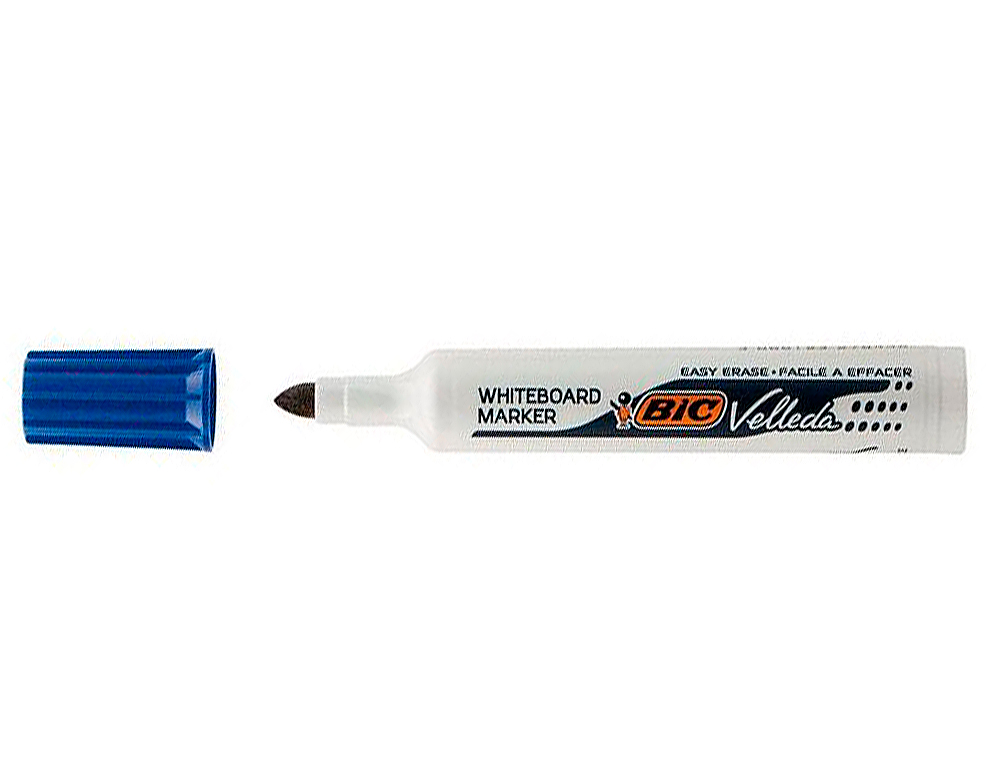 MARQUEUR BIC VELLEDA 1791 EFFAÇABLE POINTE BISEAUTÉE TRACÉ 2/5MM CORPS PLASTIQUE ENCRE CÉTONE BLEU
