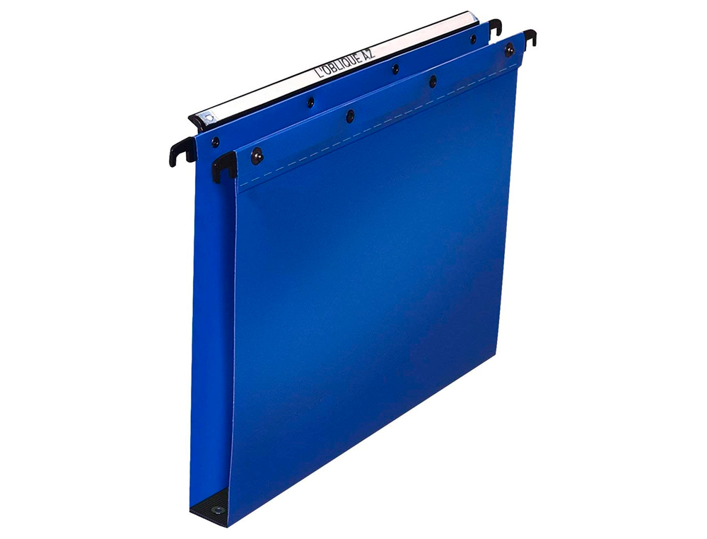 DOSSIER SUSPENDU L'OBLIQUE POLYPRO ULTIMATE 5/10E TIROIR ENTRAXE 330MM H250MM FOND 30 COLORIS BLEU PACK 10 UNITS