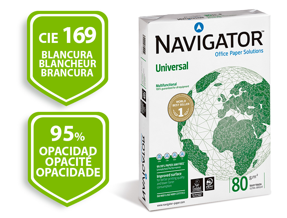 PAPIER NAVIGATOR MULTIFONCTION UNIVERSAL A3 80G BLANCHEUR 169 OPACITÉ 95 RIGIDITÉ 120 QUALITÉ SUPÉRIEURE 500 FEUILLES