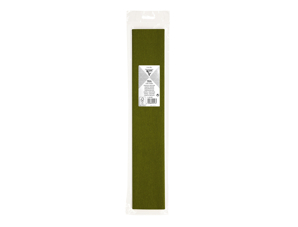 PAPIER CRPON CLAIREFONTAINE DENSIT CRPAGE 60% 40G/M2 50CMX2.5M UNICOLORE VERT MOUSSE