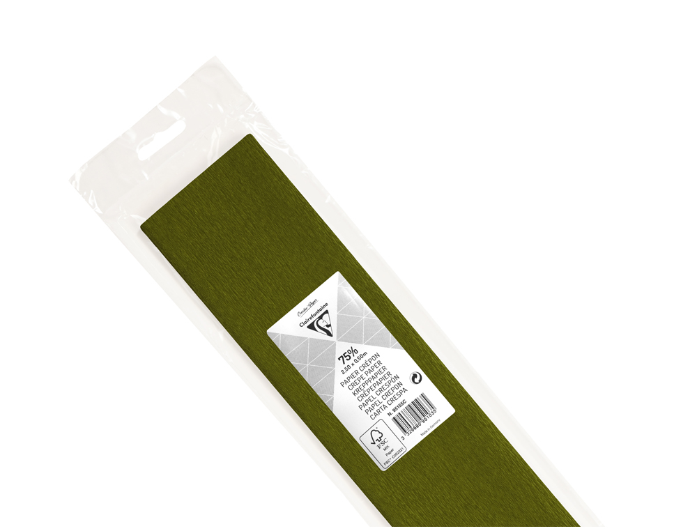 PAPIER CRPON CLAIREFONTAINE DENSIT CRPAGE 60% 40G/M2 50CMX2.5M UNICOLORE VERT MOUSSE