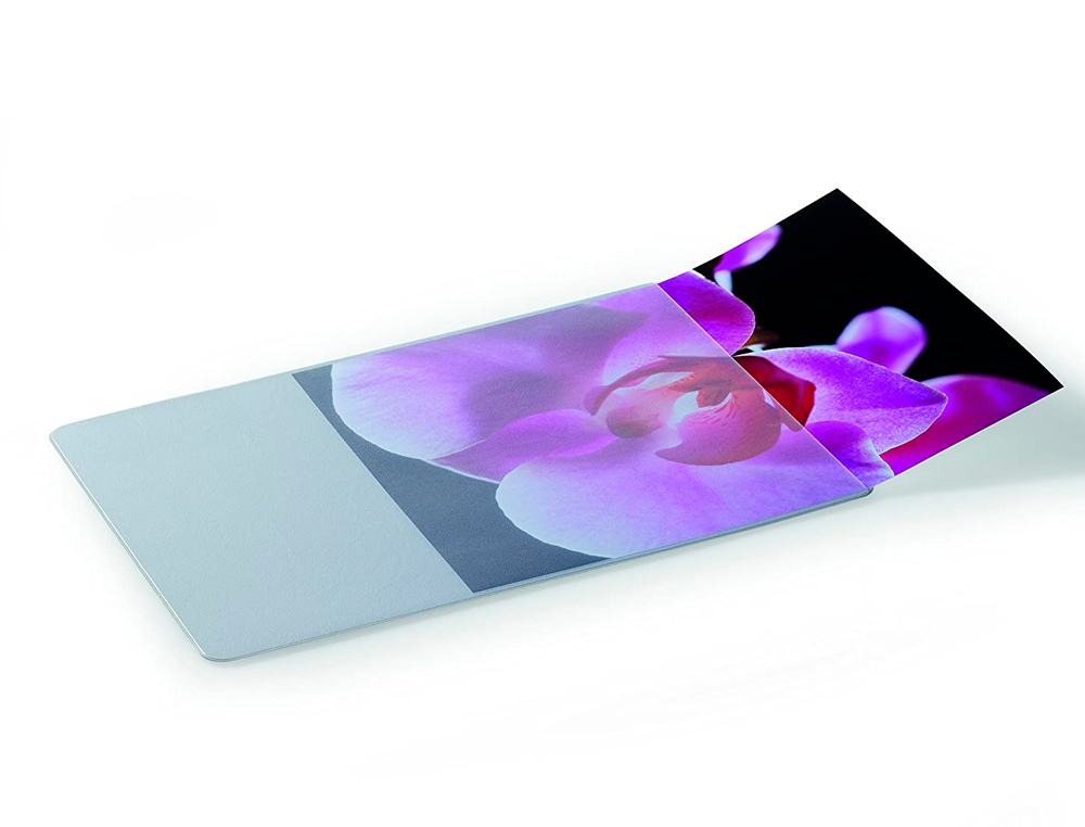 TAPIS SOURIS DURABLE PERSONNALISABLE POCHETTE TRANSPARENTE POUR INSERTION DOCUMENTS PHOTOS LAVABLE 240X190MM