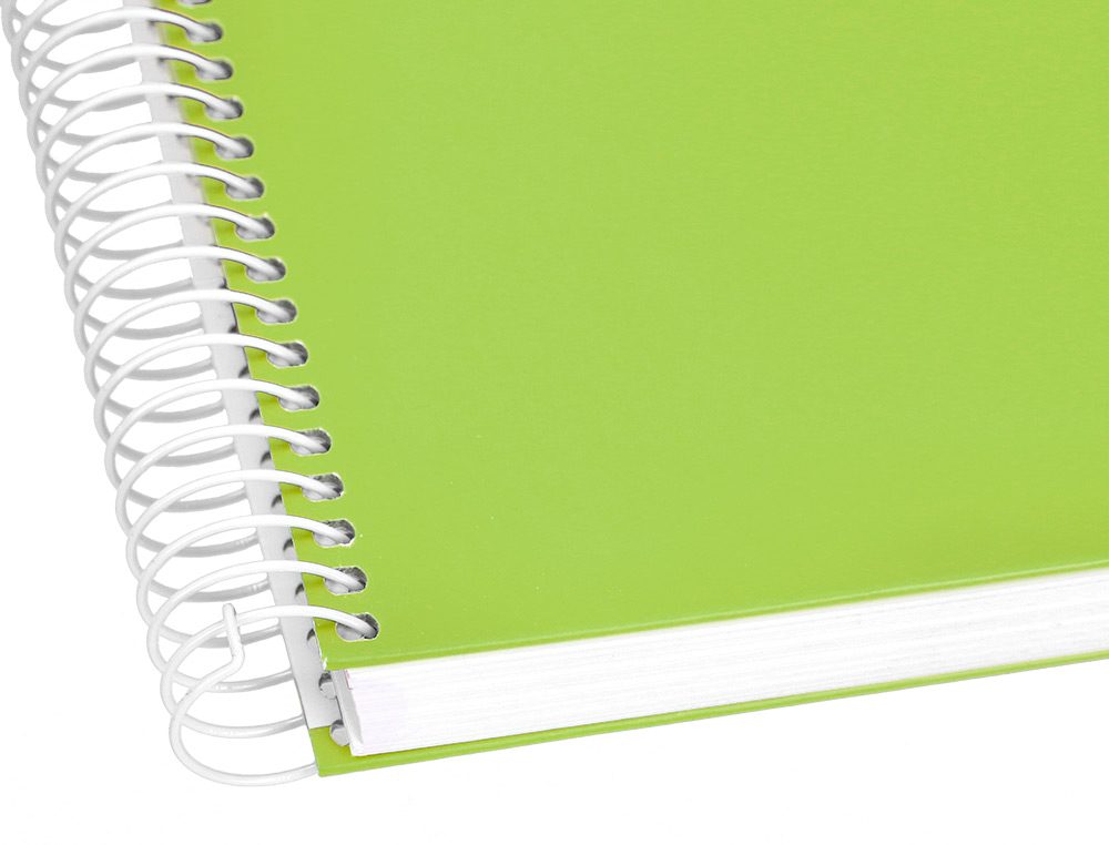 CAHIER SPIRALE LIDERPAPEL CRAFTY COUVERTURE CONTRECOLLÉE A5 240P 90G/M2 5X5MM MICROPERFORÉ 6 TROUS COLORIS VERT