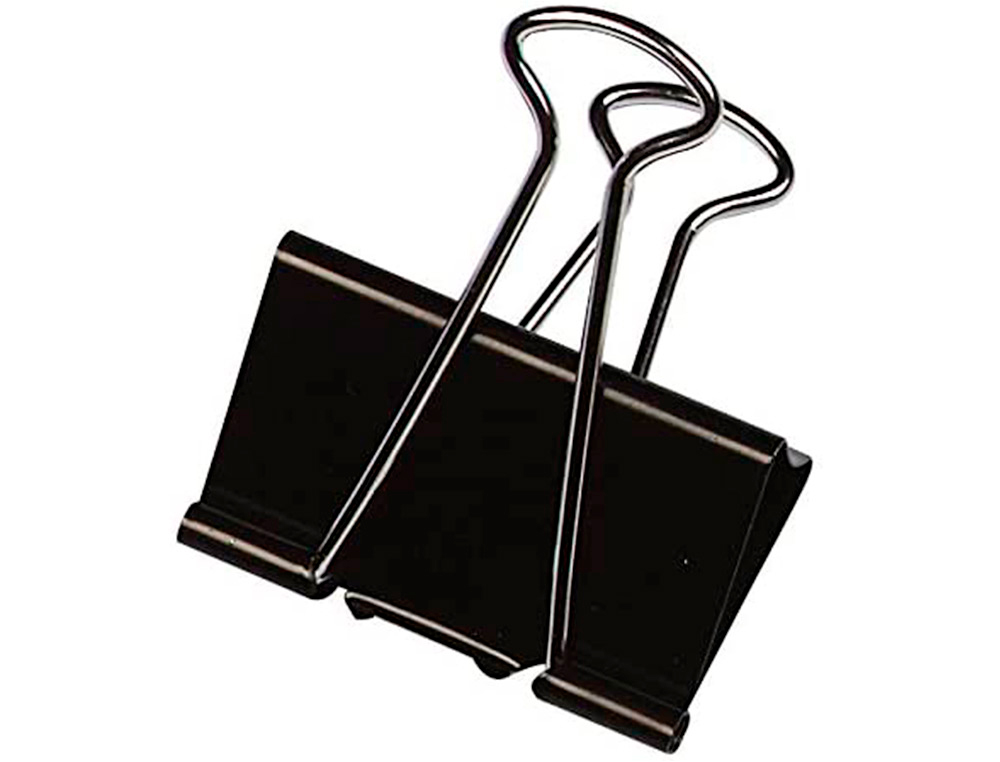 PINCE Q-CONNECT DOUBLE CLIP LARGEUR 24MM COLORIS NOIR     BOITE CARTON 10 UNITES