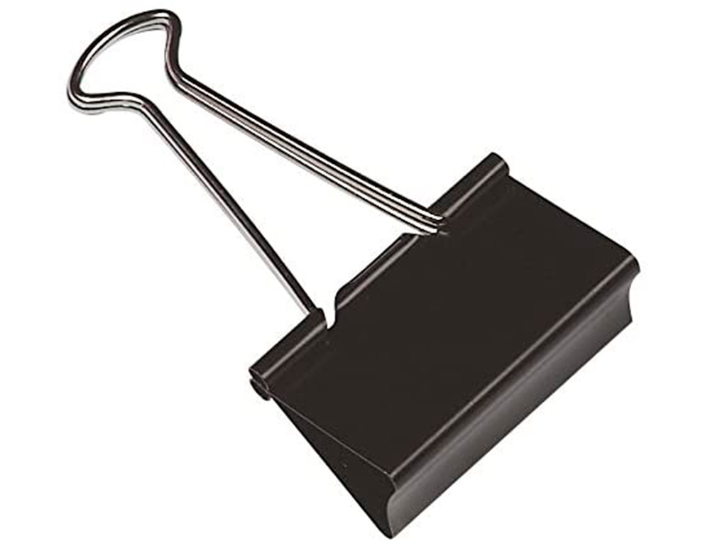 PINCE Q-CONNECT DOUBLE CLIP LARGEUR 24MM COLORIS NOIR     BOITE CARTON 10 UNITES