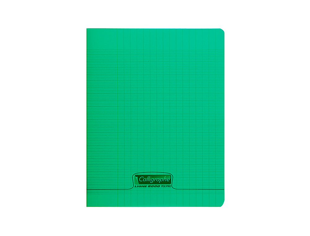 CAHIER PIQUÉ CLAIREFONTAINE COUVERTURE POLYPROPYLÈNE TRANSPARENTE A5+ 17X22CM 96 PAGES 90G SÉYÈS COLORIS VERT