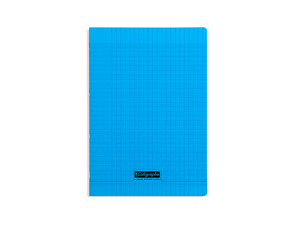 CAHIER PIQUÉ CLAIREFONTAINE COUVERTURE POLYPROPYLÈNE TRANSPARENTE A4 21X29,7CM 96 PAGES 90G SÉYÈS COLORIS BLEU