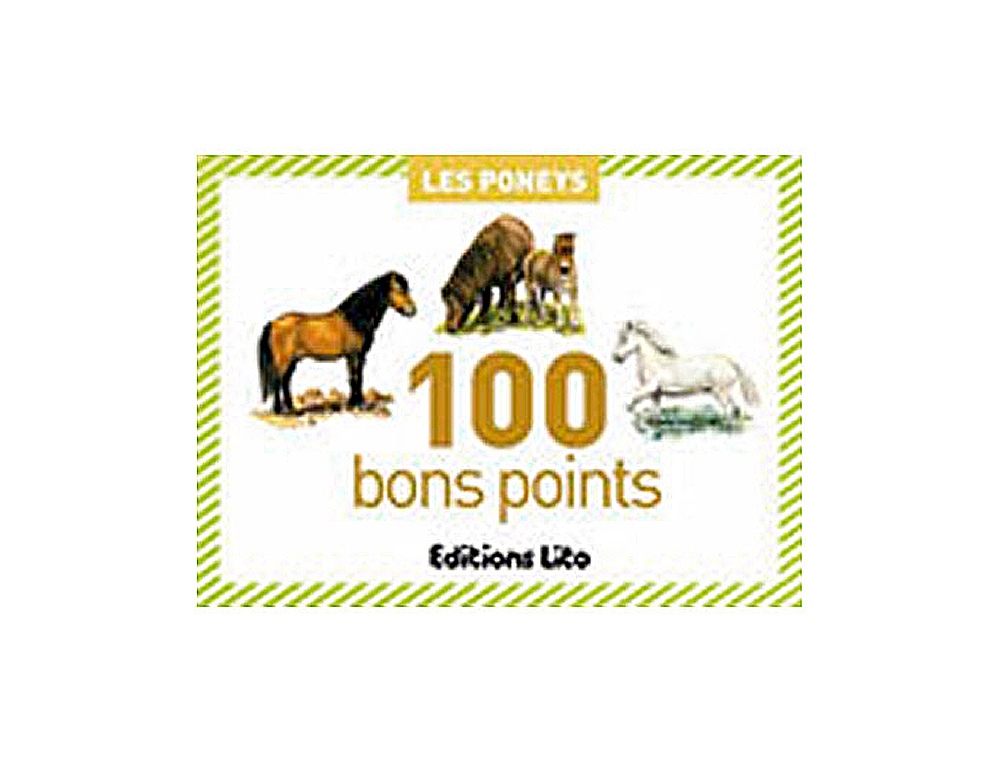 BON POINT ÉDITIONS LITO PONEYS TEXTE PÉDAGOGIQUE AU VERSO 79X57MM BOÎTE 100 UNITÉS