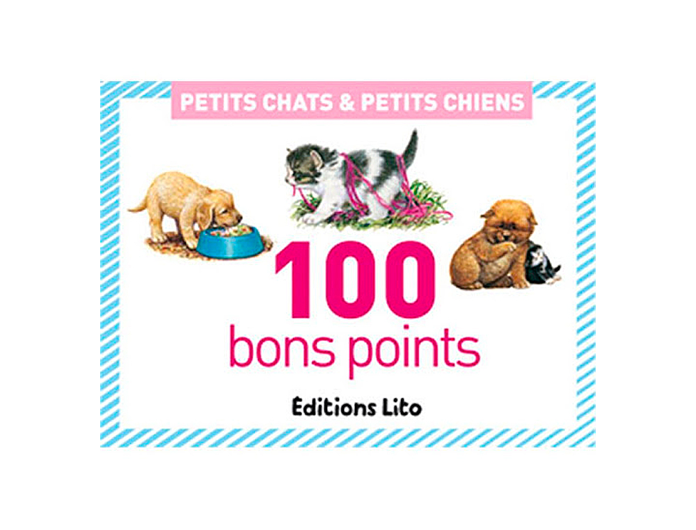 BON POINT DITIONS LITO PETITS CHATS & PETITS CHIENS TEXTE PDAGOGIQUE AU VERSO 61X82MM BOTE 100 UNITS