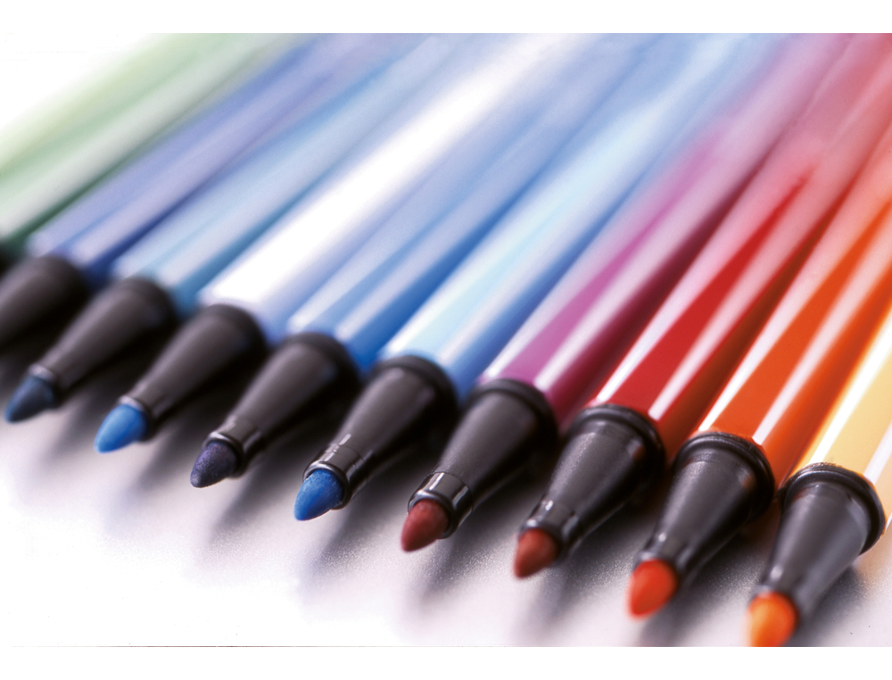 FEUTRE COLORIAGE STABILO PEN 68 ENCRE AQUARELLABLE POINTE OGIVE BLOQUE TUI CHEVALET POCHETTE 10 UNITS