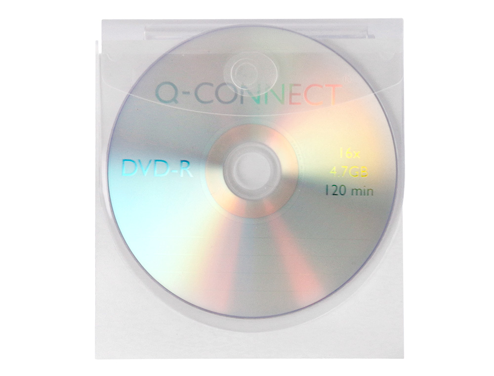 POCHETTE ADHÉSIVE Q-CONNECT CD-ROM POLYPROPYLÈNE 127X127MM RABAT FERMETURE ADHÉSIF REPOSITIONNABLE SACHET 10 UNITÉS