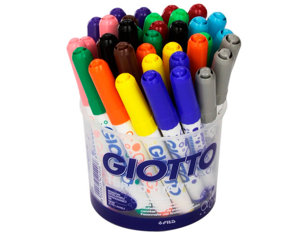 FEUTRE COLORIAGE GIOTTO TURBO GIANT CAPUCHON VENTILÉ POINTE OGIVE 7.5MM SUPER RÉSISTANTE POT 32 UNITÉS