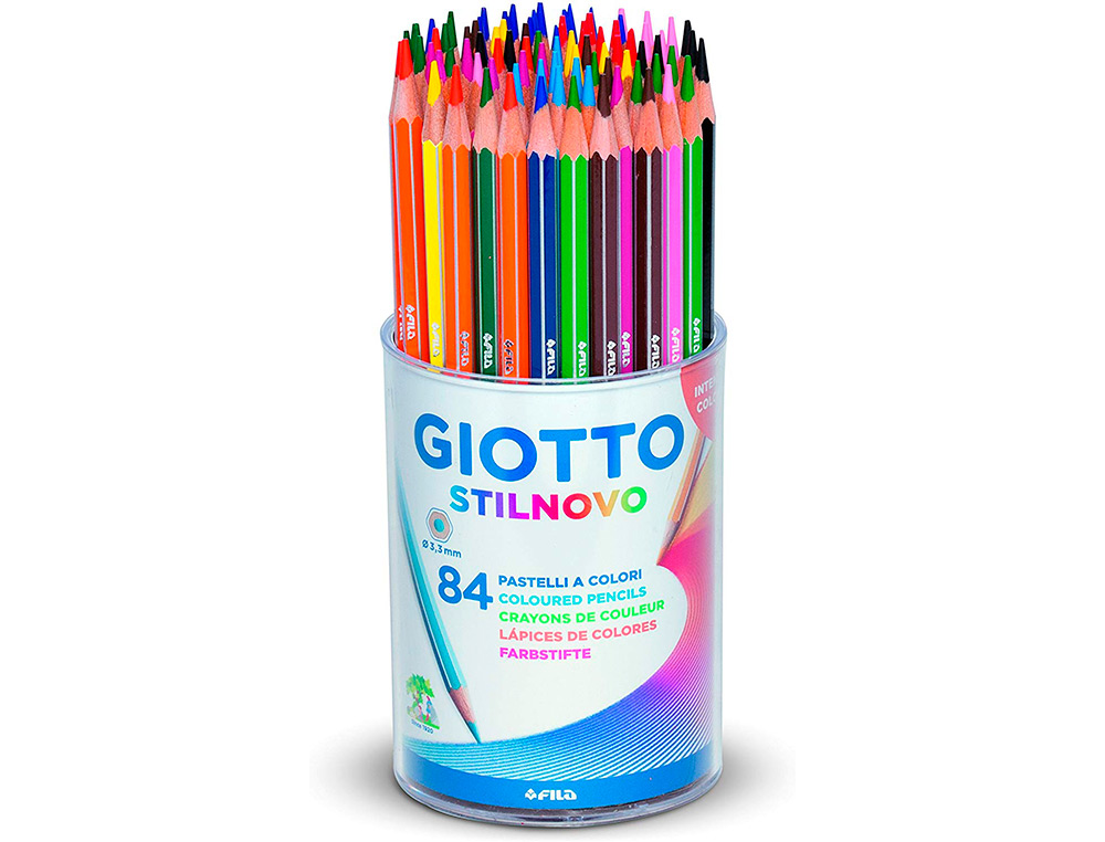 CRAYON COULEUR GIOTTO STILNOVO HEXAGONAL 6.8MM MINE QUALIT SUPRIEURE 3.3MM COLORIS VIFS INTENSES TUI CARTON 84 UNITS