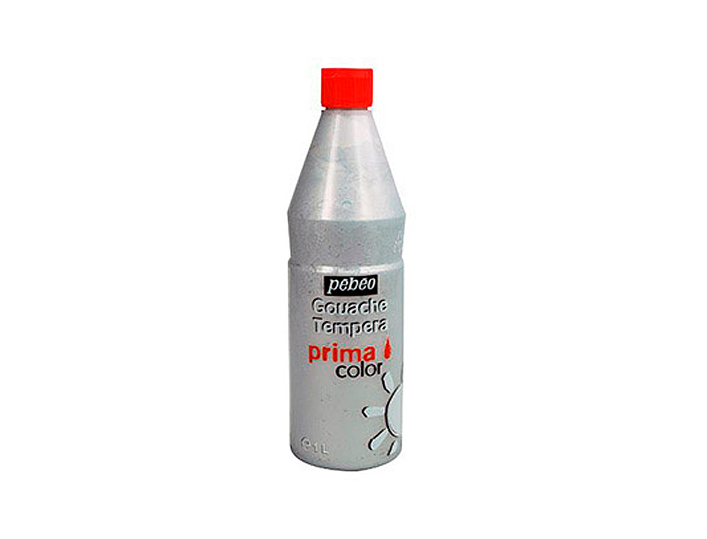 GOUACHE PÉBÉO PRIMACOLOR LIQUIDE INODORE ONCTUEUSE APPLICATION FACILE COLORIS ARGENT FLACON 1000ML