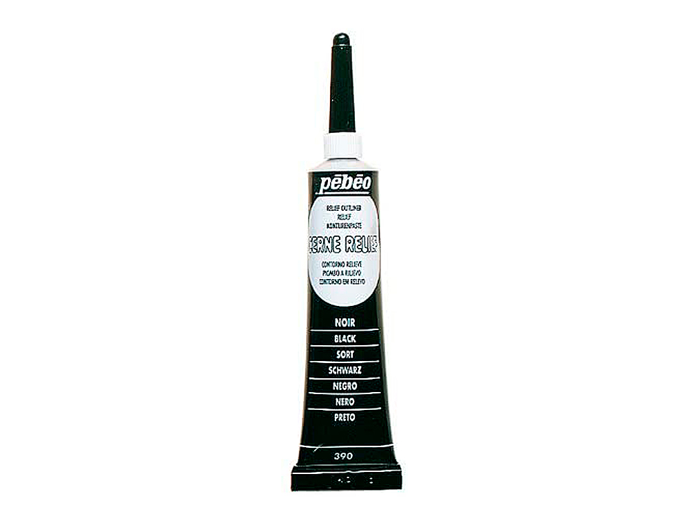 CERNE RELIEF PÉBÉO PEINTURE VITRAIL COLORIS NOIR TUBE 20ML