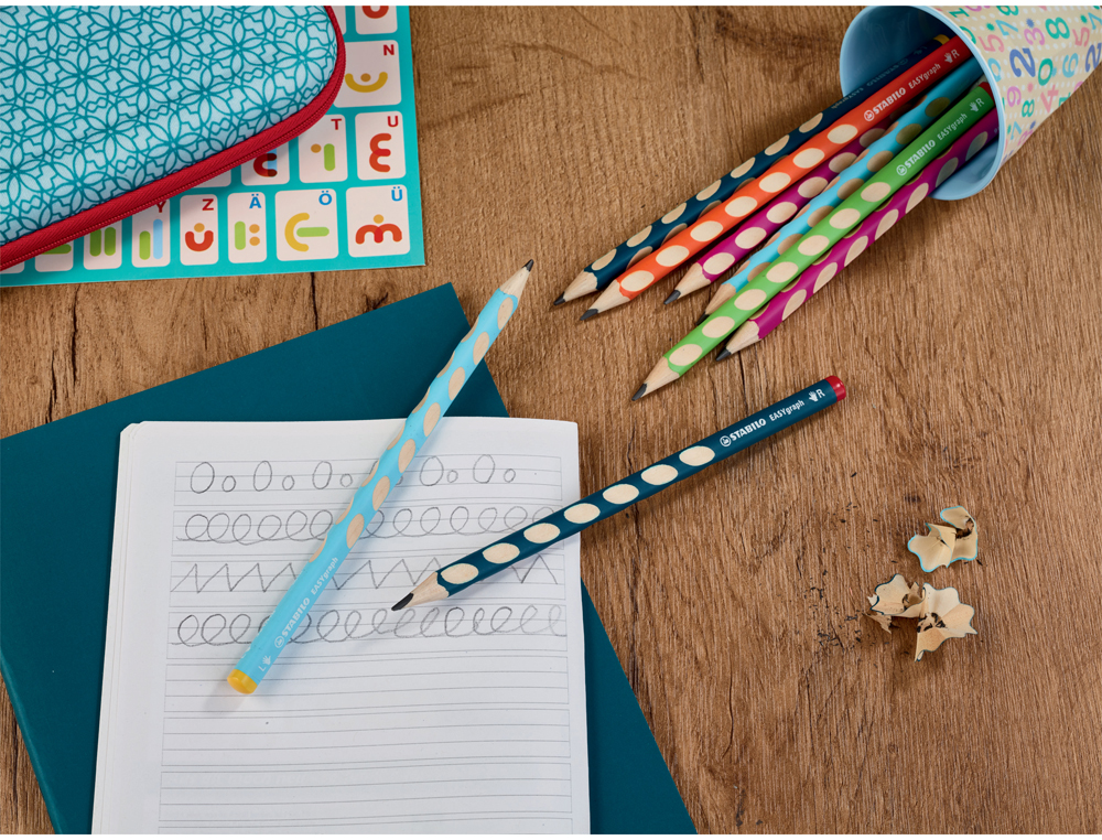 CRAYON GRAPHITE STABILO EASYGRAPH ERGONOMIQUE TRIANGULAIRE DIAMÈTRE 10MM LONGUEUR 175MM MINE HB 3.15MM DROITIER