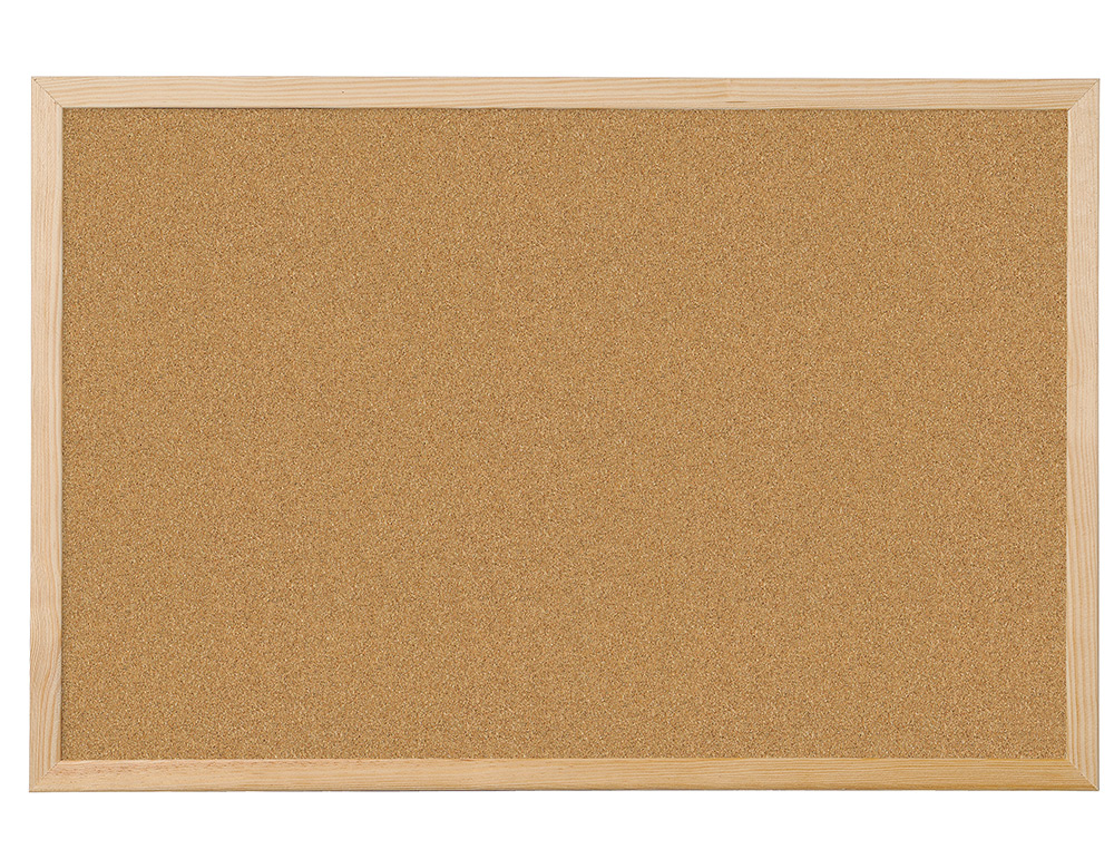 TABLEAU LIÈGE Q-CONNECT MURAL CADRE BOIS PIN NATUREL 2 FACES INCLUS 5 ÉPINGLES MÉMO FIXATION MUR ÉPAISSEUR 1MM 90X60CM
