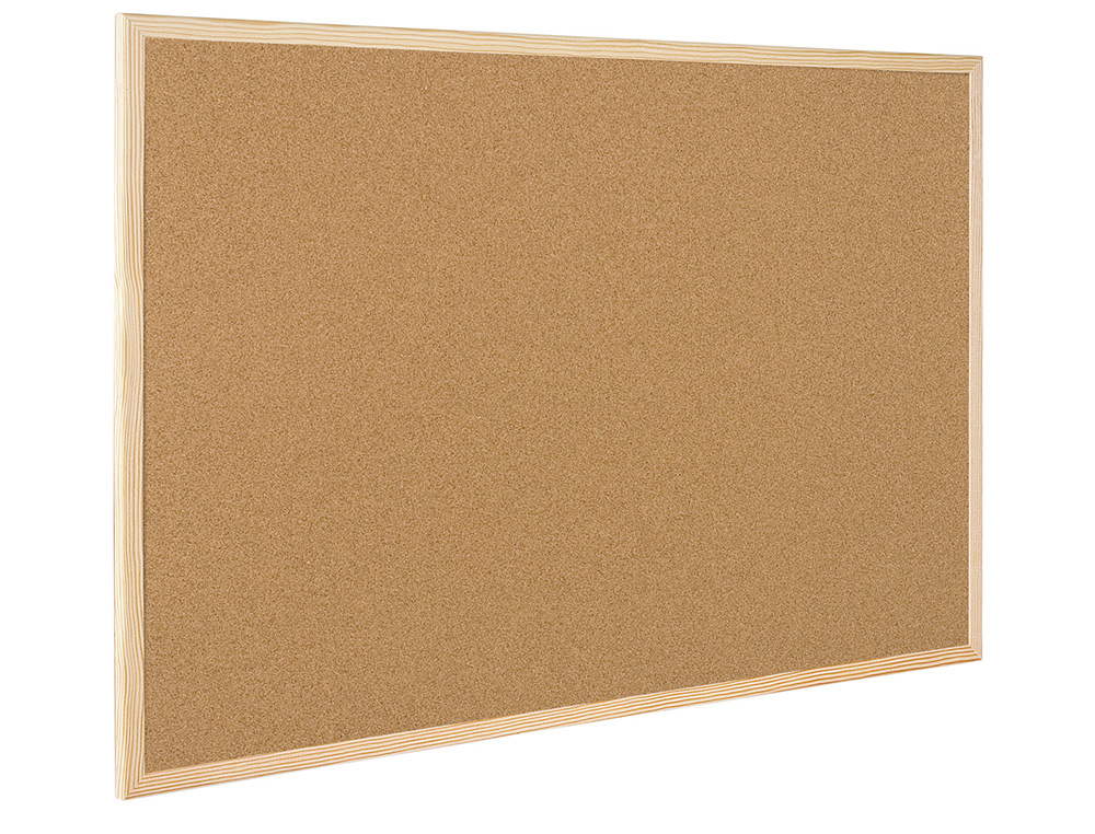 TABLEAU LIÈGE Q-CONNECT MURAL CADRE BOIS PIN NATUREL 2 FACES INCLUS 5 ÉPINGLES MÉMO FIXATION MUR ÉPAISSEUR 1MM 90X60CM