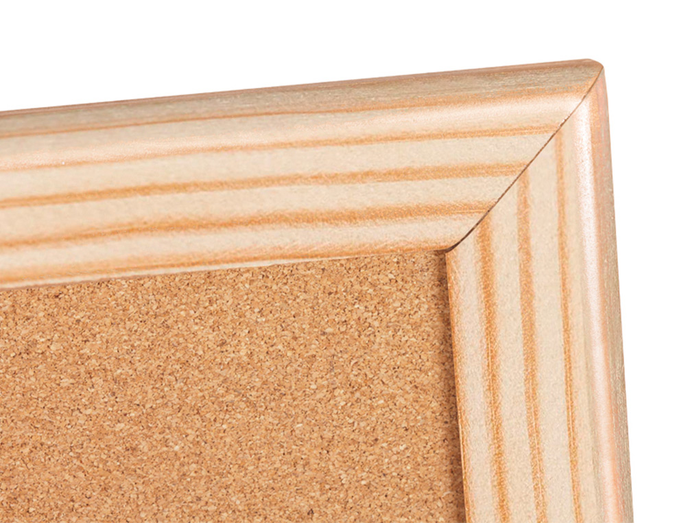 TABLEAU LIÈGE Q-CONNECT MURAL CADRE BOIS PIN NATUREL 2 FACES INCLUS 5 ÉPINGLES MÉMO FIXATION MUR ÉPAISSEUR 1MM 90X60CM