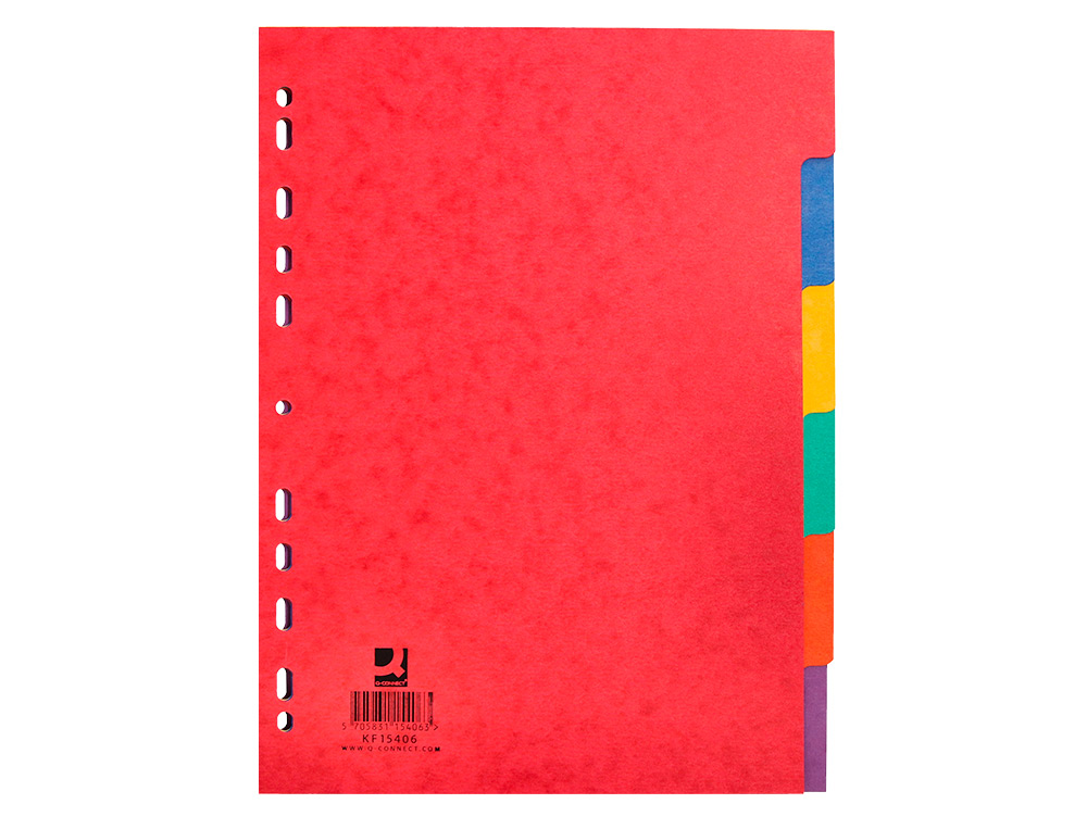 INTERCALAIRE Q-CONNECT CARTE LUSTRÉE 225G 6 POSITIONS A4 210X297MM