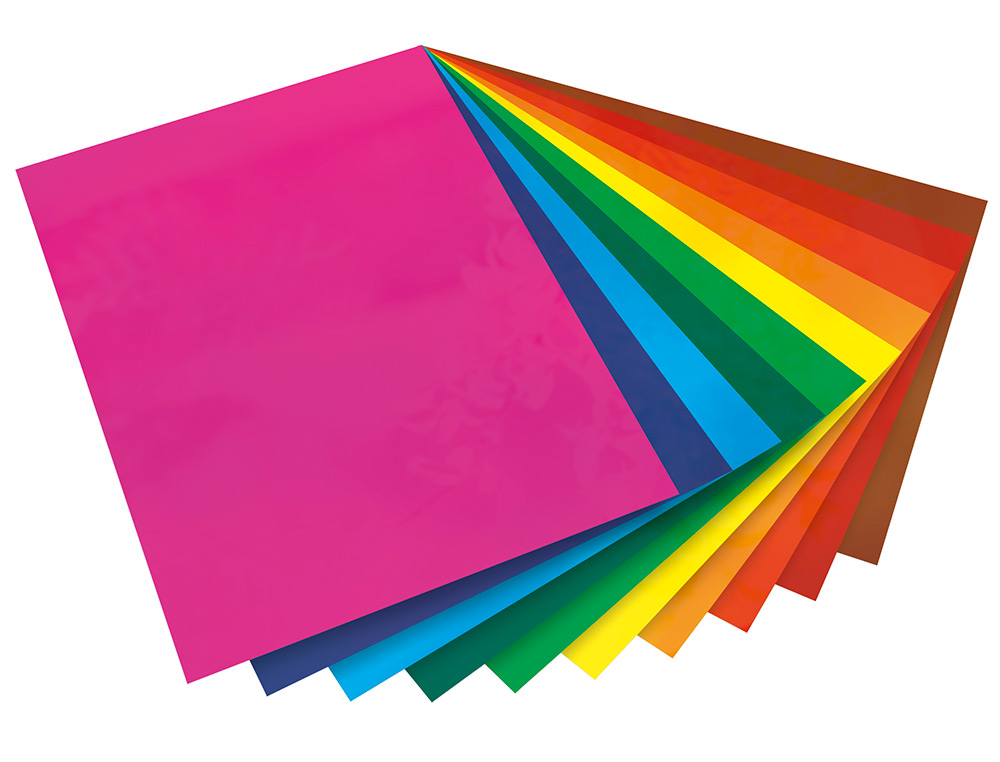 FEUILLE VITROPHANIE FOLIA ÉLECTROSTATIQUE 230X330MM COLORIS ASSORTIS PAQUET 10F