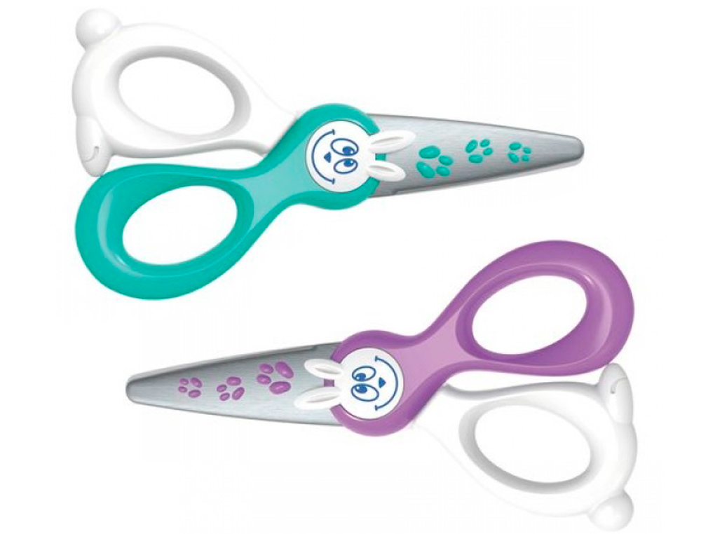 CISEAUX MAPED KIDICUT 3/5 ANS BOUTS RONDS LAMES FIBRE DE VERRE NE COUPENT NI CHEVEUX NI VÊTEMENTS 120MM COLORIS ASSORTIS