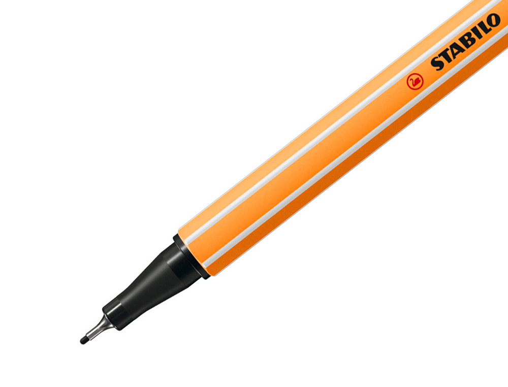 STYLO-FEUTRE STABILO POINT 88 ÉCRITURE FINE 0.4MM 1000M POINTE GAINÉE MÉTAL CORPS HEXAGONAL COLORIS NOIR