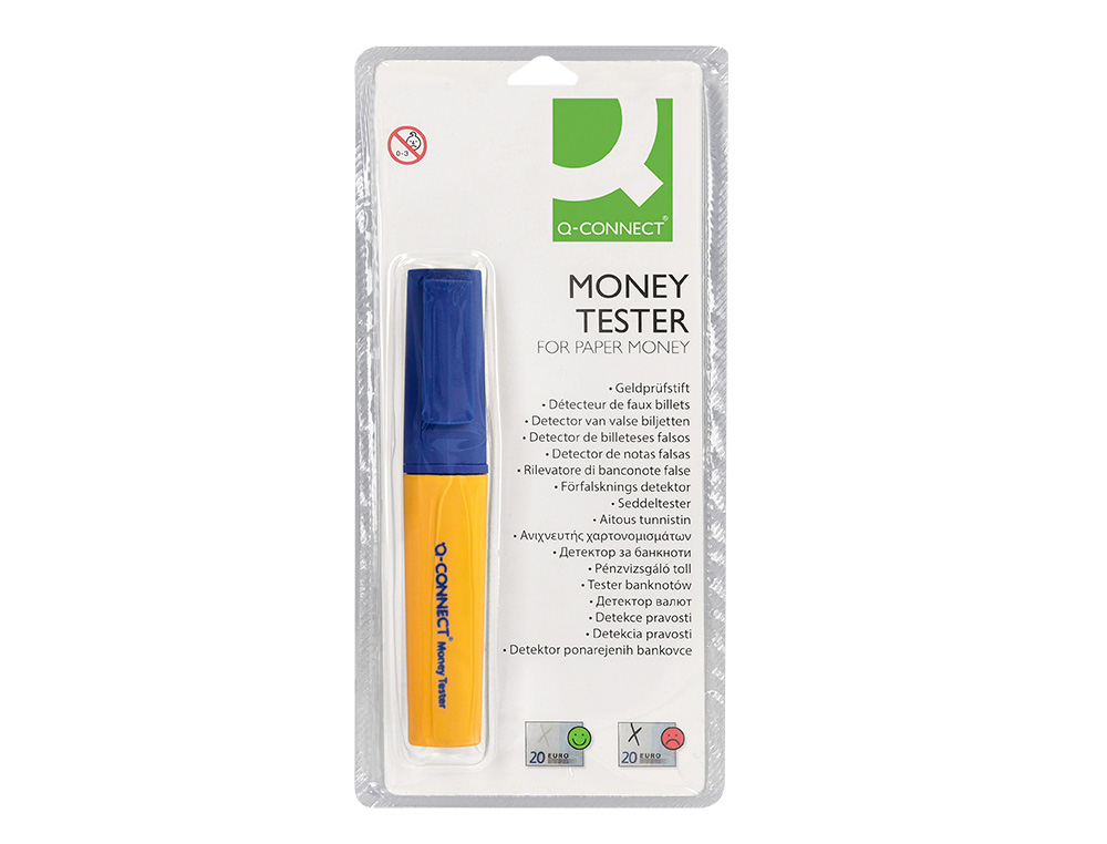 STYLO DÉTECTEUR Q-CONNECT FAUX BILLETS DE POCHE VÉRIFICATION INSTANTANÉE AUTHENTICITÉ