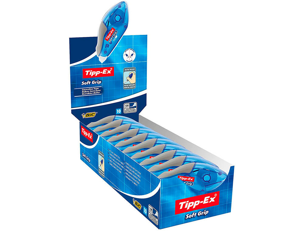 CORRECTEUR TIPP-EX SOFT GRIP DÉVIDOIR RUBAN 4.2MMX10M APPLICATION FRONTALE RÉÉCRITURE IMMÉDIATE