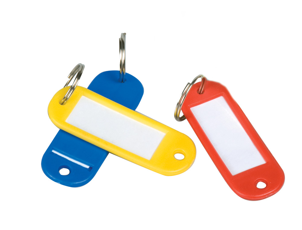 PORTE-CLÉS Q-CONNECT PORTE-ÉTIQUETTE PLASTIQUE 50X22MM COLORIS ASSORTIS BOÎTE 6 UNITÉS