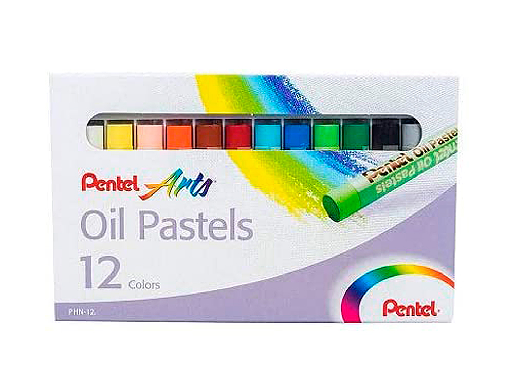PASTEL HUILE PENTEL CORPS ROND ENROBAGE PAPIER NON SALISSANT DIAMTRE 8MM BOTE 12 UNITS