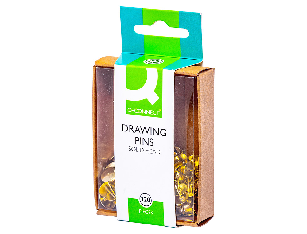 PUNAISE Q-CONNECT LAITON DIAMÈTRE 10MM BOÎTE PLASTIQUE 120 UNITÉS