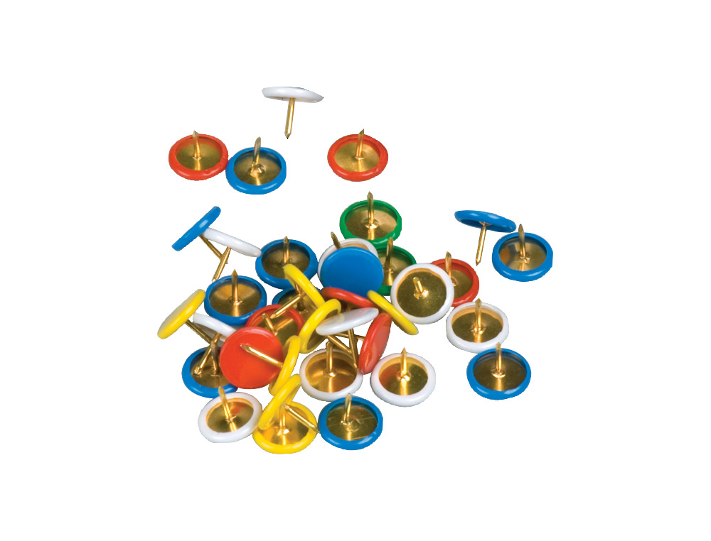 PUNAISE Q-CONNECT DIAMÈTRE 10MM COLORIS ASSORTIS BOÎTE PLASTIQUE 120 UNITÉS
