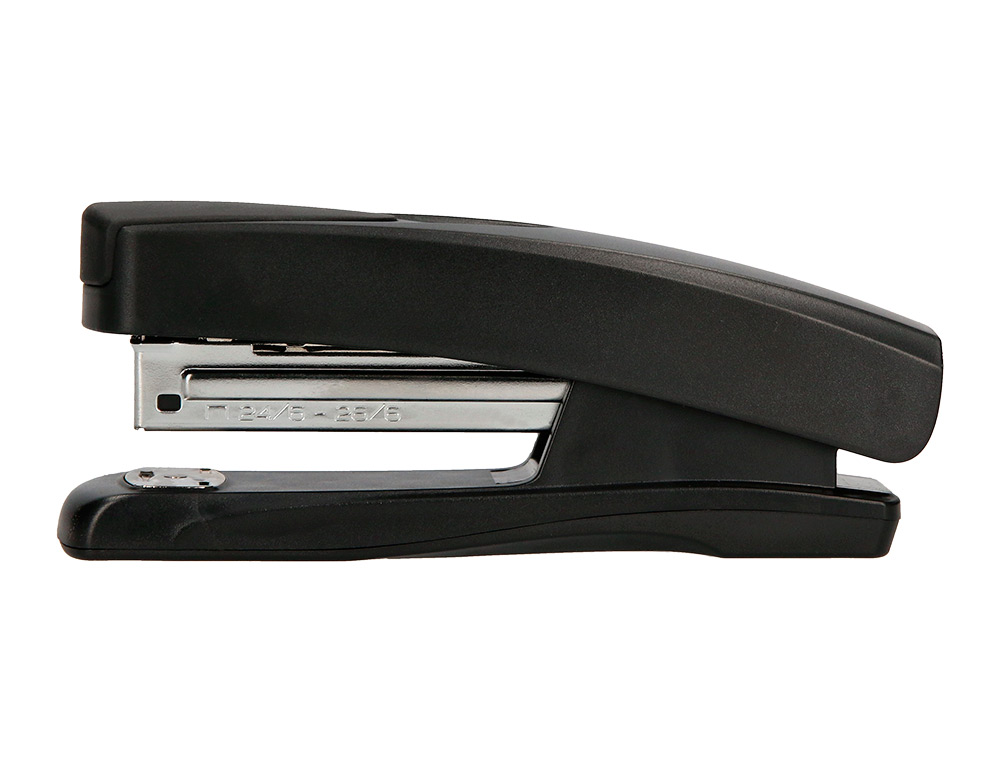 AGRAFEUSE BUREAU Q-CONNECT CONOMIQUE PLASTIQUE 34X50X135MM 20 FEUILLES AGRAFES 24/6 ET 26/6 STRIP HALF COLORIS NOIR