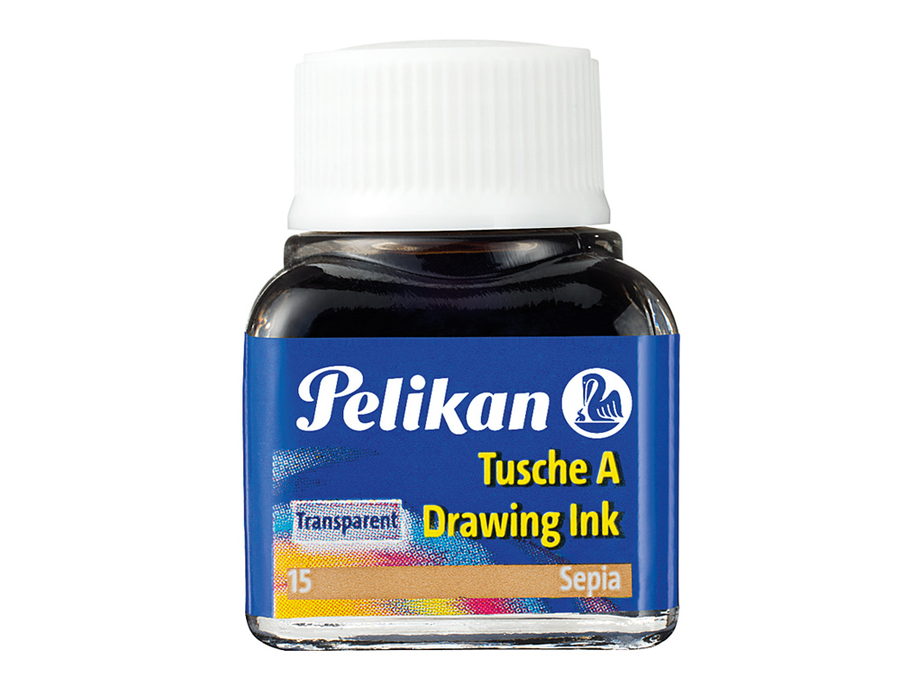 ENCRE DE CHINE PELIKAN TIRE-LIGNES PLUMES DESSINATEUR PINCEAUX COULEUR SÉPIA FLACON 10ML