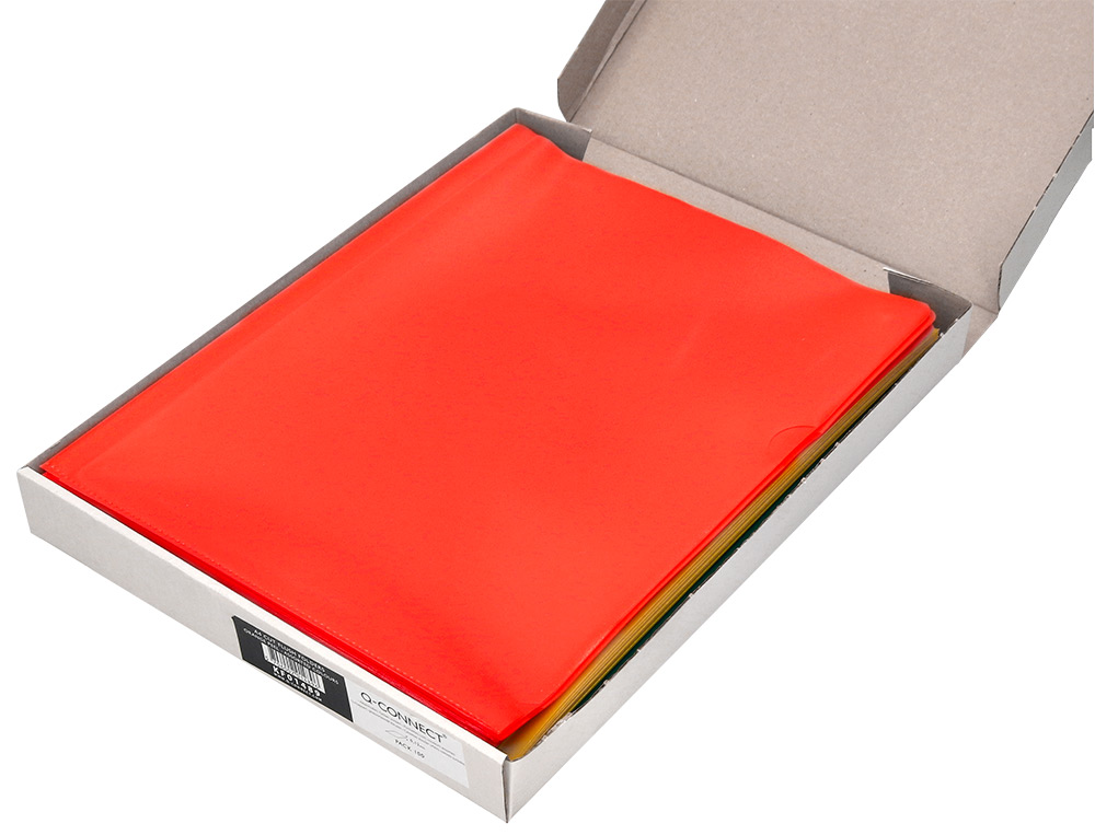 POCHETTE COIN Q-CONNECT POLYPROPYLÈNE GRAINÉ ÉCONOMIQUE 12/100E COLORIS ASSORTIS TRANSPARENT BOÎTE 100 UNITÉS