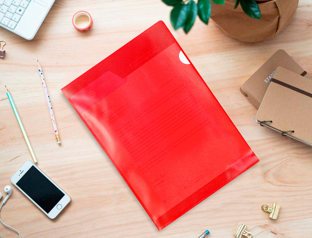 POCHETTE COIN Q-CONNECT POLYPROPYLÈNE GRAINÉ ÉCONOMIQUE 12/100E COLORIS ASSORTIS TRANSPARENT BOÎTE 100 UNITÉS