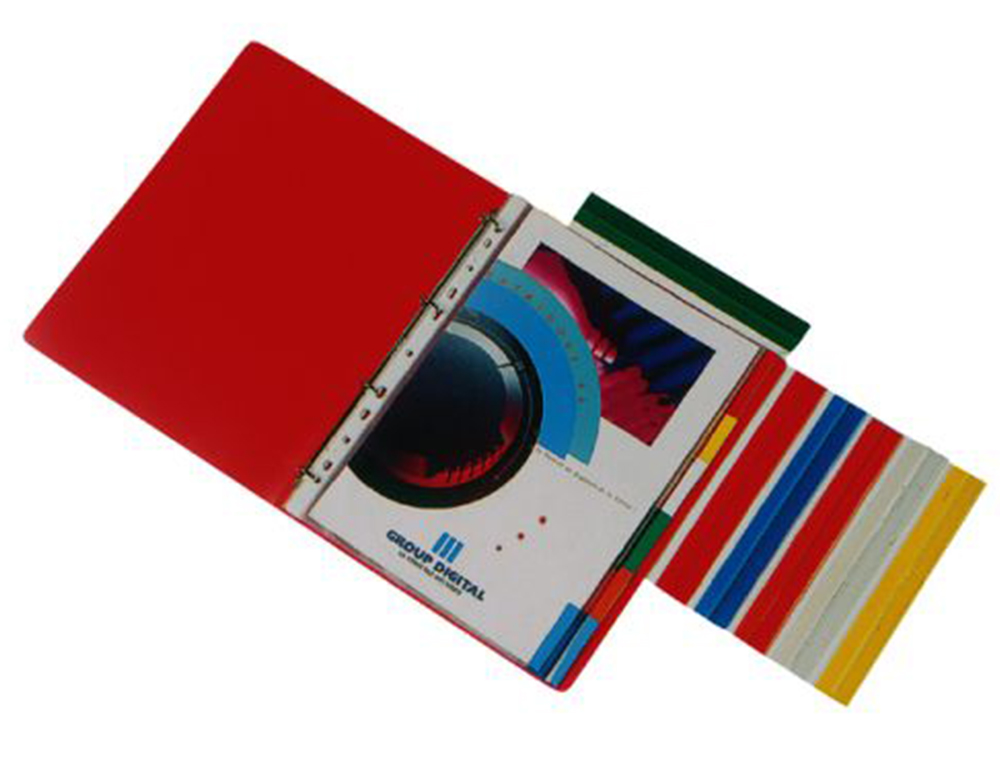 CAVALIER ESSELTE AUTO-ADHÉSIF DÉCOUPABLE 200MM 5 BANDES COLORIS VERT BLEU ROUGE BLANC ORANGE
